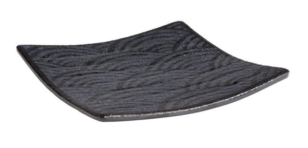 APS pladenj -DARK WAVE-, 14 x 14 cm, višina: 2 cm, melamin, znotraj: dekor, zunaj: črna, 84904