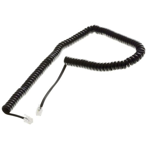 Spiralni kabel za slušalko Helos dolg, črn, ohlapen, 14110