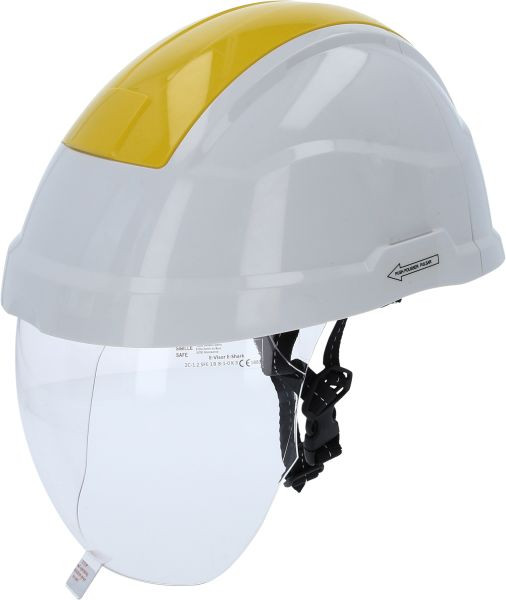 KS Tools delovna zaščitna čelada z zaščito za obraz, rumena, 117.0136