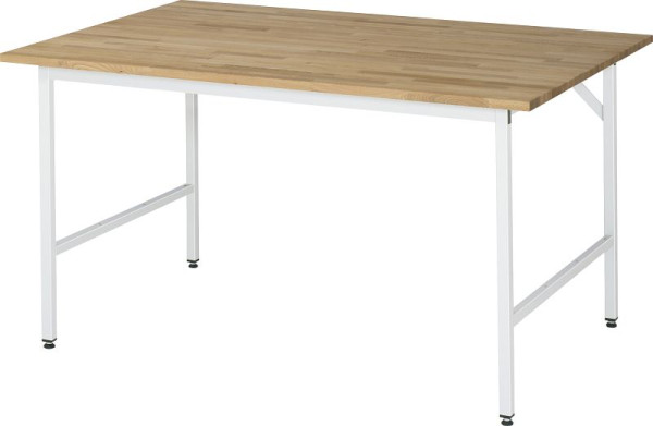 Delovna miza serije RAU Jerry (3030) - višinsko nastavljiva, plošča iz masivne bukve, 1500x800-850x1000 mm, 06-500B10-15.12