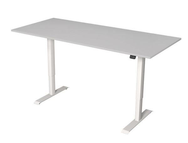 Kerkmann sedežna/stoječa miza Š 1800 x G 800 mm, električno nastavljiva višina od 720-1200 mm, svetlo siva, 10360611