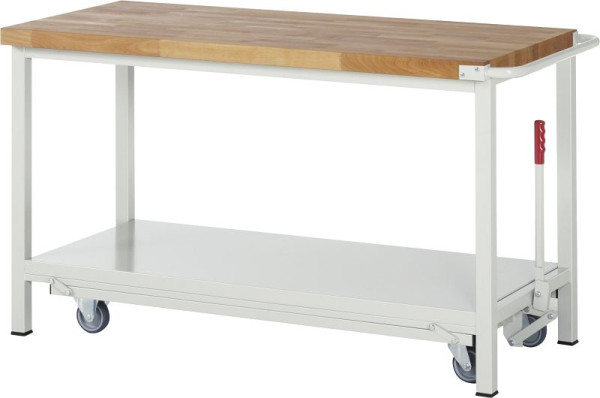 RAU delovna miza serije BASIC-8 - model 8000, spustna, polica iz jeklene pločevine, 1500x880x700 mm, A5-8000-6-15F
