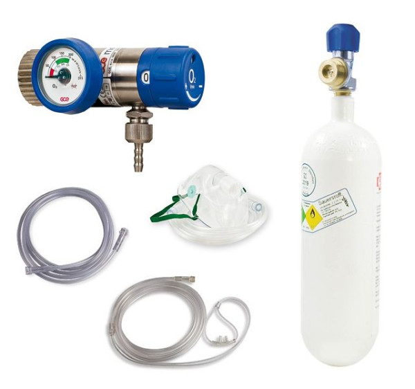 Komplet kisika MBS Medizintechnik - reduktor tlaka in steklenica 2 litra - jeklena steklenica, opcija2-jeklo