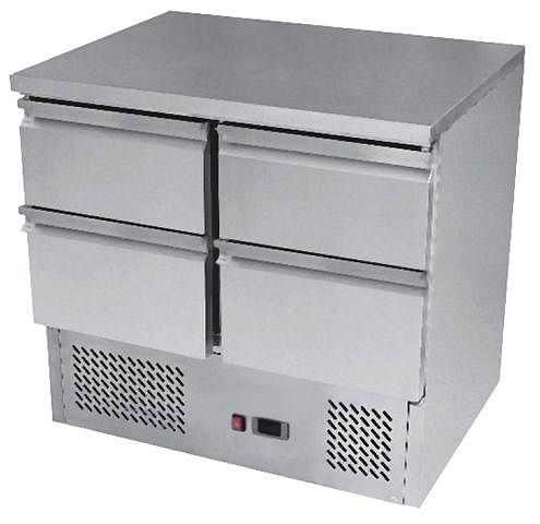 gel-o-mat hladilna miza v dizajnu saladette, model ESL3820GR s 4 predali, 560KT.2GL