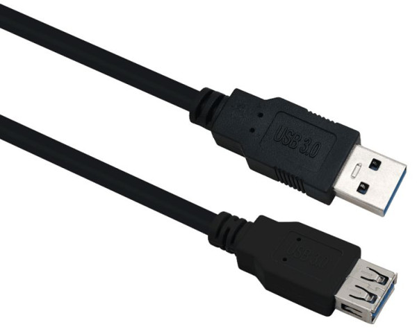 Helos podaljšek, USB 3.0 A moški/A ženski, 0,5m, črn, 288349