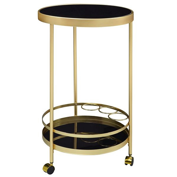 Wohnling Design servirni voziček zlat okrogel Ø 45 cm 2 nivoja, WL6.000