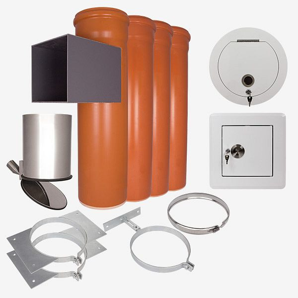 HKW sistem za odlaganje perila komplet 3, PVC, dolžina gredi: 4,30 metra, Ø 250 mm, 22507N