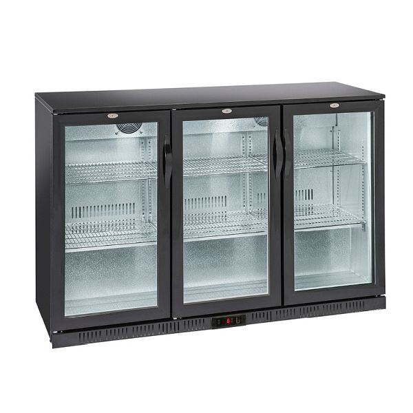 Barski hladilnik Gastro-Inox s 3 nihajnimi vrati, 320 l, 3 nihajnimi vrati, statično hlajenje z ventilatorjem, 206.003