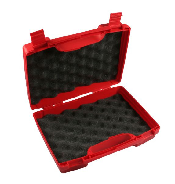 Busching plastični kovček rdeč 260x210x76 mm, penasti vložek z jeklenkami 5+10 mm osnova/pokrov, 990220