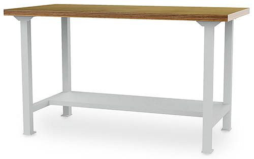 Vrtna delovna miza Bedrunka+Hirth, bukev multipleks delovna plošča 40mm, s polico, ŠxGxV 1500 x 750 x 859, 03.15.000.2