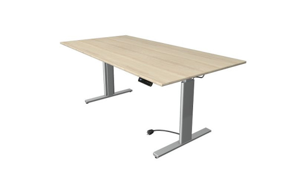 Kerkmann Move 3 sedeča/stoječa miza srebrna, Š 2000 x G 1000 mm, električno nastavljiva višina od 720-1200 mm, javor, 10233750
