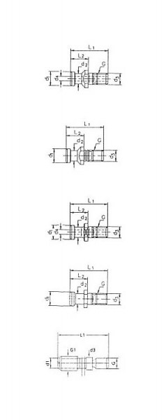 MACK vlečni čepi DIN 69872 A, z izvrtino, SK 30, M12, L= 44 mm, 13-9884A-30-44