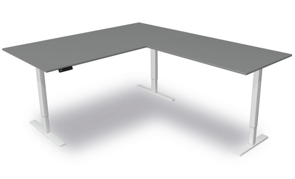 Kerkmann sedeča/stoječa miza Š 2000 x G 1000 mm z nadgradnim elementom, električno nastavljiva višina od 720-1200 mm, Move 3, barva: grafit, 10382612