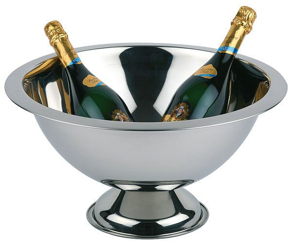 Hladilnik za šampanjec APS, Ø 45 cm, višina: 23 cm, 12 litrov, nerjaveče jeklo, visoko polirano, mat poliran rob, Ø podnožja: 21 cm, 36046