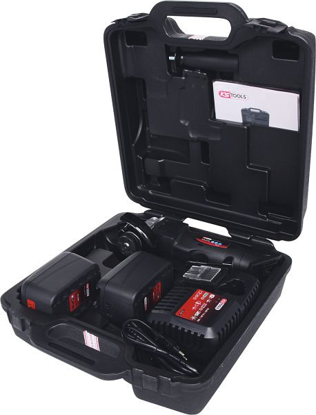 KS Tools akumulatorski kotni brusilnik 7000 vrt/min z 2 baterijama in 1 polnilnikom, 515.4111