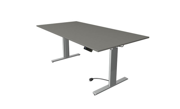Kerkmann Move 3 sedeča/stoječa miza srebrna, Š 2000 x G 1000 mm, električno nastavljiva višina od 720-1200 mm, grafit, 10233812