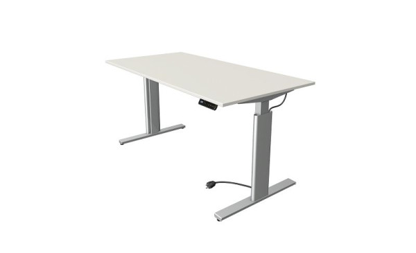 Kerkmann Move 3 sedeča/stoječa miza srebrna, Š 1600 x G 800 mm, električno nastavljiva višina od 720-1200 mm, bela, 10232510