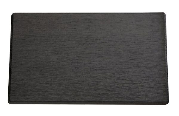 APS GN 1/2 pladenj -SLATE-, 32,5 x 26,5 cm, višina: 1 cm, melamin, črna, videz skrilavca, s protizdrsnimi nogami, 83956