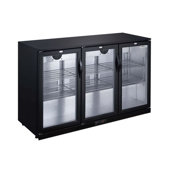 Hladilnik Cooldura Bar s 3 vrati - 320 litrov, črn/srebrn, CBB3D
