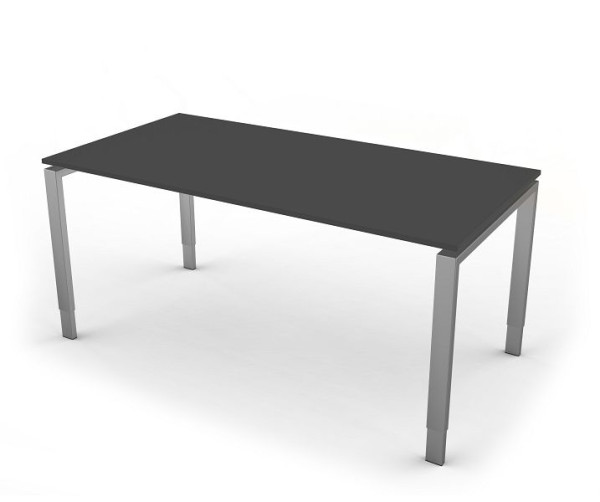 Pisalna miza Kerkmann s 4-nožnim okvirjem, oblika 5, Š 1600 x G 800 x V 680-820 mm, antracit, 11416113