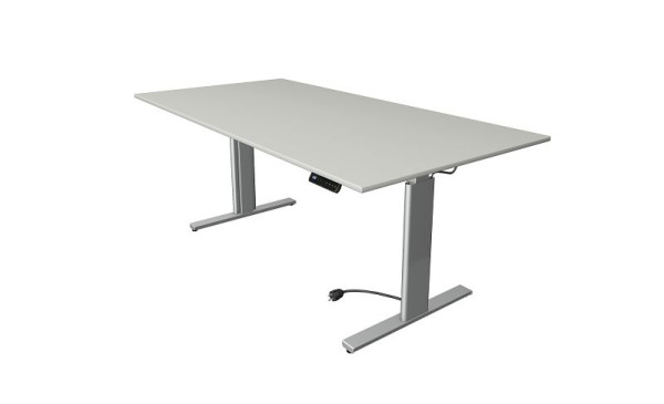 Kerkmann Move 3 sedeča/stoječa miza srebrna, Š 2000 x G 1000 mm, električno nastavljiva višina od 720-1200 mm, svetlo siva, 10233611