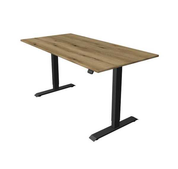 Kerkmann sedežna/stoječa miza Š 1600 x G 800 mm, električno nastavljiva višina od 740-1230 mm, hrast, 10181555