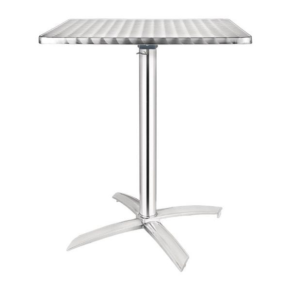 Bolero kvadratna zložljiva miza iz nerjavečega jekla z 1 nogo 60 cm, CG838