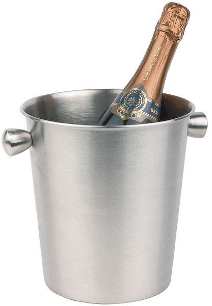 Hladilnik za vino/šampanjec APS, Ø 20 cm, višina: 20,5 cm, nerjaveče jeklo, mat polirano, votli ročaji, Ø podnožja: 15 cm, 36021