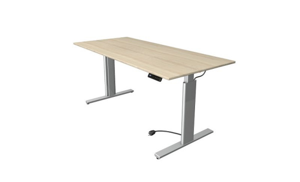 Kerkmann Move 3 sedeča/stoječa miza srebrna, Š 1800 x G 800 mm, električno nastavljiva višina od 720-1200 mm, javor, 10233250
