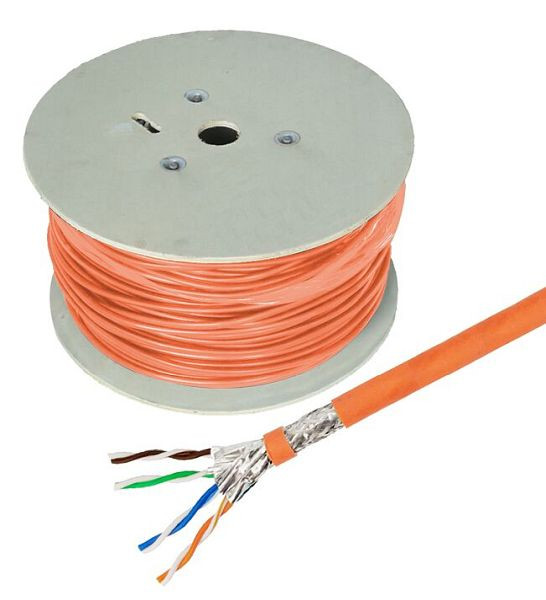 Inštalacijski kabel Helos High Quality, Cat 7, S/FTP, PiMF, LSZH, oranžen, 500m boben, 263842