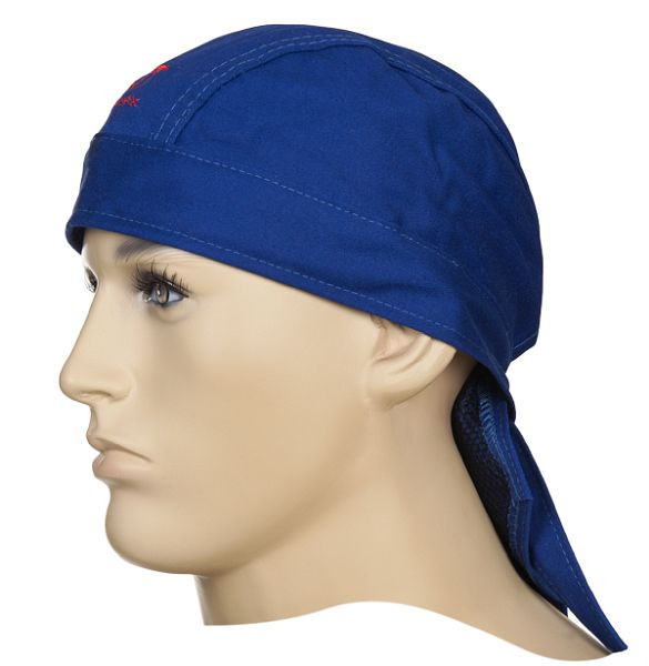 ELMAG toplotno zaščitna bandana za glavo 'modra WELDAS 23-3612, iz bombaža, premer glave 46-68 cm, 'ognjevarna', 59179