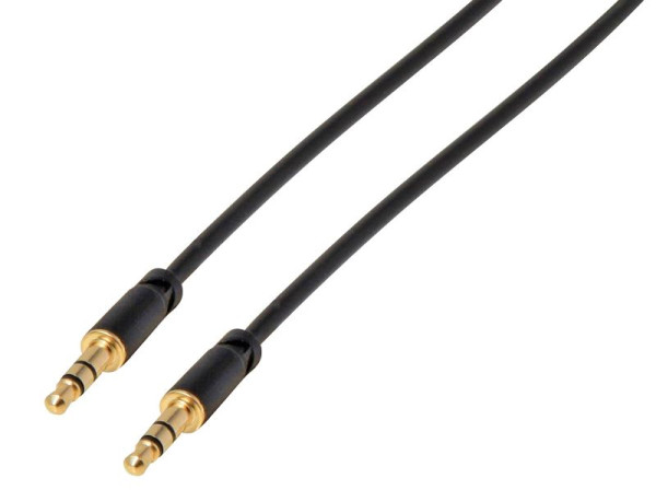 Helos Slim audio kabel jack 3,5 mm vtič/vtič 1,5 m črn, 157234