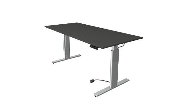 Kerkmann Move 3 sedeča/stoječa miza srebrna, Š 1800 x G 800 mm, električno nastavljiva višina od 720-1200 mm, antracitna, 10233413