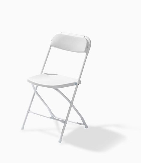 Zložljiv stol VEBA Budget belo/bel, zložljiv in skladen, jeklen okvir, 43x45x80 cm (ŠxGxV), 50170