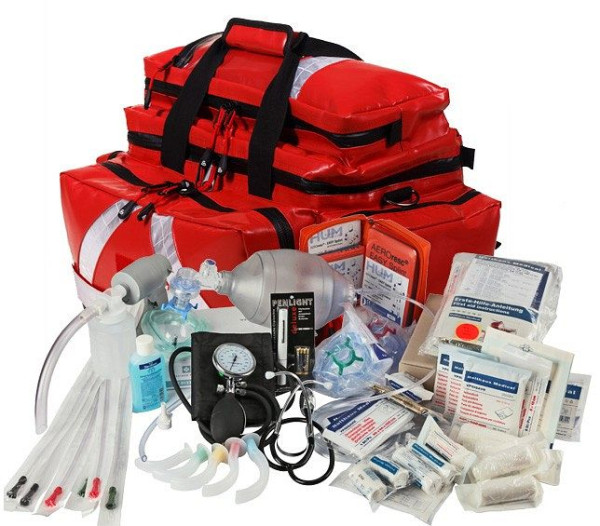 MBS Medizintechnik torba za nujne primere MBS Advanced vklj. SAN polnilo po DIN 13 155, Advanced Medtex rdeča, 186502-13155