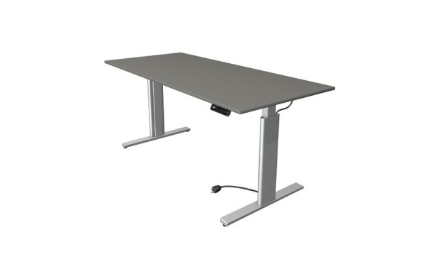 Kerkmann Move 3 sedeča/stoječa miza srebrna, Š 1800 x G 800 mm, električno nastavljiva višina od 720-1200 mm, grafit, 10233312