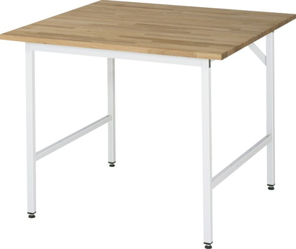 Delovna miza serije RAU Jerry (3030) - višinsko nastavljiva, plošča iz masivne bukve, 1000x800-850x1000 mm, 06-500B10-10.12