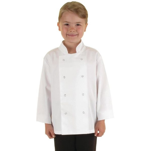Whites otroška kuharska jakna z dolgimi rokavi bela S, B124