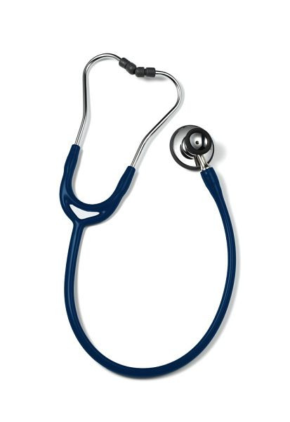 ERKA stetoskop za odrasle z mehkimi ušesnimi vstavki, membranska stran (dvojna membrana) in lijakasta stran, dvokanalna cev Precise, barva: mornarsko modra, 531.00020