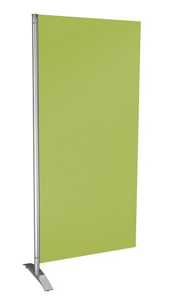 Zaslon za zasebnost Kerkmann Metropol, lesen element, zelen, Š 800 x G 450 x V 1750 mm, aluminij srebrno/zelen, 45696518