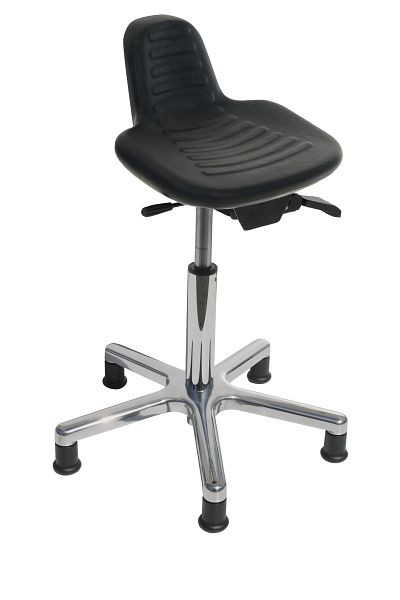 Lotz pripomoček za stoje, ergonomski PU sedež črne barve, nastavljiva višina 660-910, aluminijasto podnožje, 4765.01A