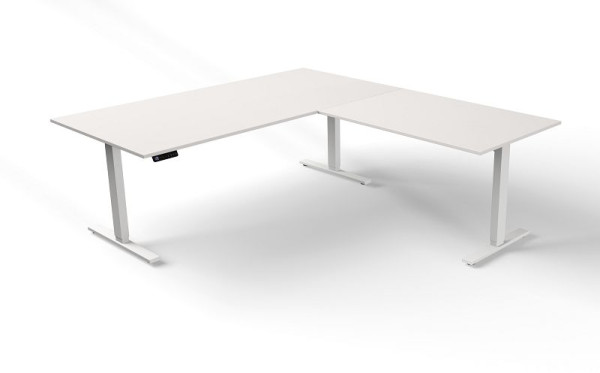 Kerkmann sedeča/stoječa miza Š 2000 x G 1000 mm z nadgradnim elementom, električno nastavljiva višina od 720-1200 mm, Move 3, barva: bela, 10382510