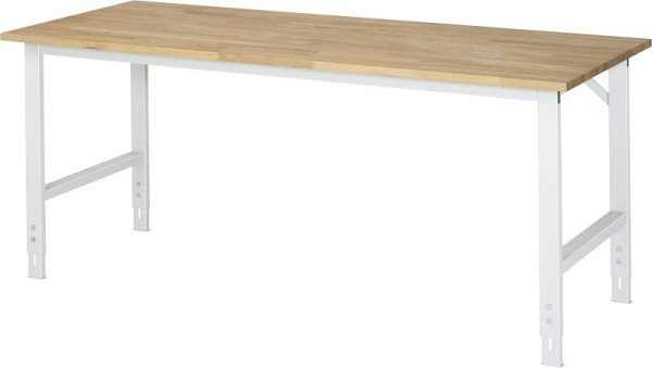 Delovna miza serije RAU Tom (6030) - višinsko nastavljiva, plošča iz masivne bukve, 2000x760-1080x800 mm, 06-625B80-20.12