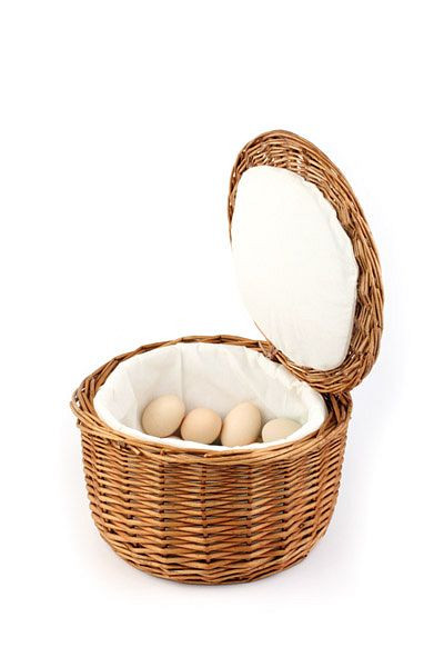 APS košara za jajca, Ø 26 cm, višina: 17 cm, čvrsta polna pletena, za približno 20 jajc, 30299