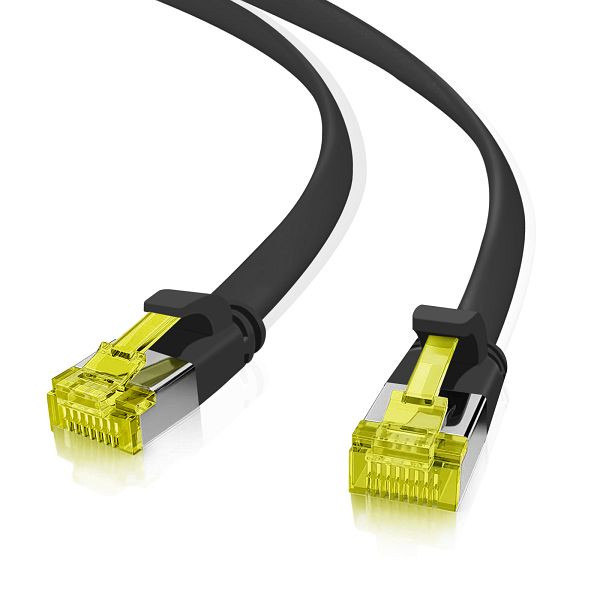Helos ultra ploščati patch kabel U/FTP Cat 6a črn 0,3m, 205227