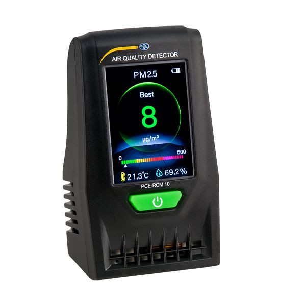Zbiralnik delcev PCE Instruments, merjenje PM 2,5 in PM 10, prikaz temperature in vlažnosti, funkcija semaforja, PCE-RCM 10
