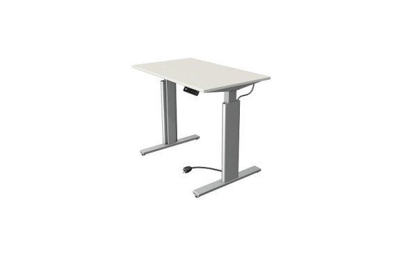 Kerkmann Move 3 sedeča/stoječa miza srebrna, Š 1000 x G 600 mm, električno nastavljiva višina od 720-1200 mm, bela, 10231010