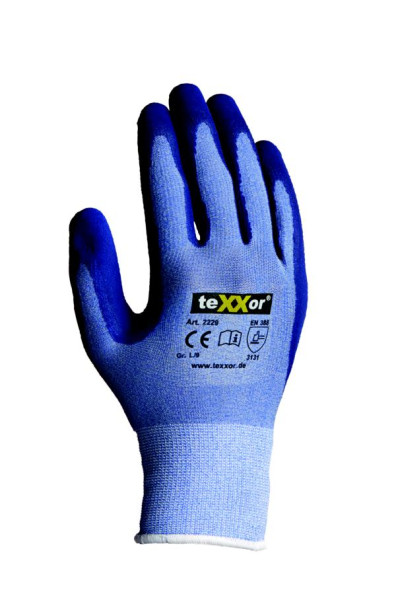 teXXor poliestrske pletene rokavice LATEX, velikost: 10, barva: svetlo modra melirana/srednje modra, pak.: 144 parov, 2229-10