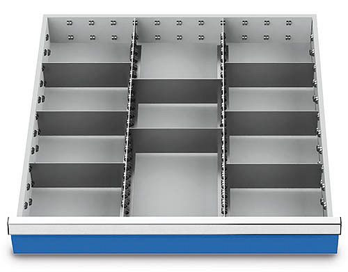 Bedrunka+Hirth predalni vložki T736 R 24-24, za višino panela 50 mm, 2 x MF 600 mm, 8 x TW 200 mm, 139BLH50