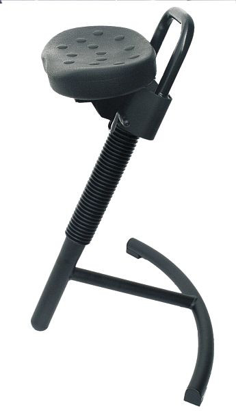 Lotz "Stabilith" stoječi pripomoček, ergonomičen, ogrodje in PU sedež v črni barvi, nastavljiv po višini 645-825, stransko vrtljiv, 3640.01